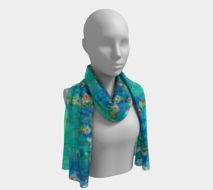 Long Scarf - Monet Garden Cascades (spring)