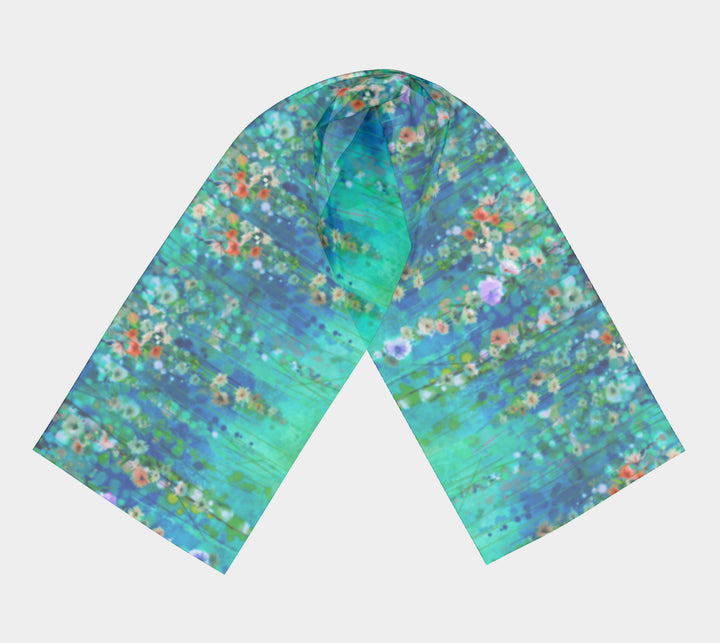 Long Scarf - Monet Garden Cascades (spring)