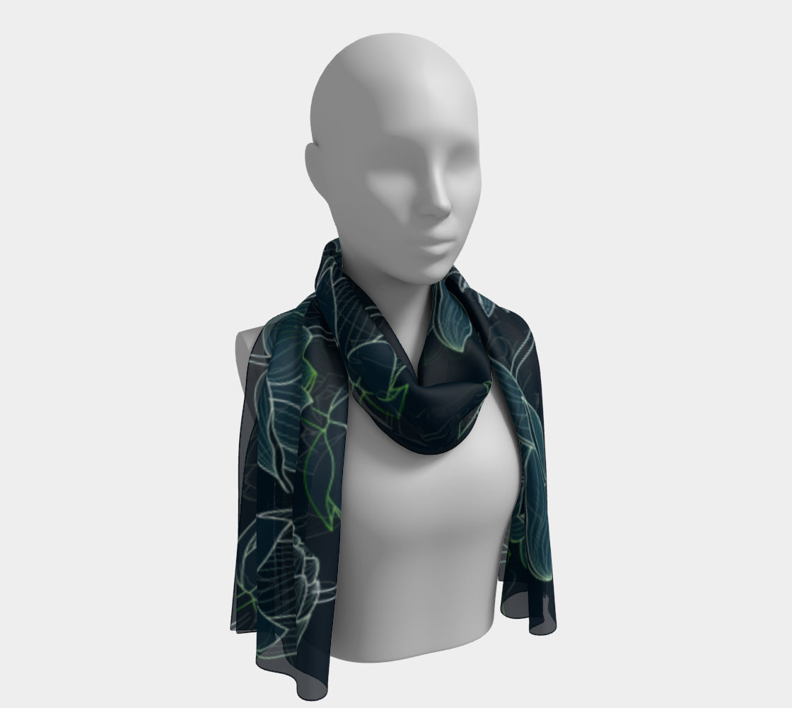 Long Scarf - Autumn Lotus 2