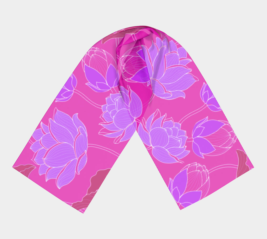 Long Scarf - Winter Lotus
