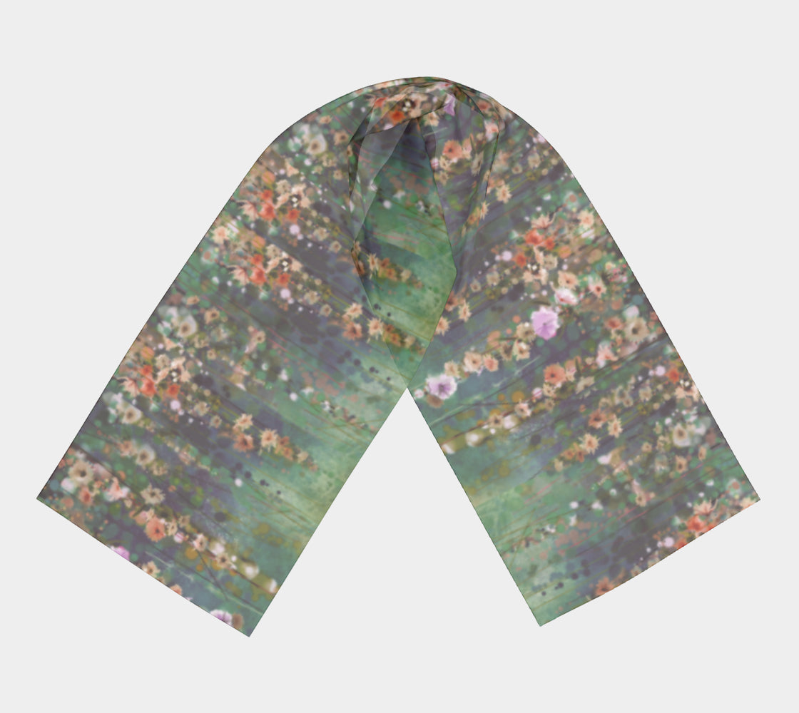 Long Scarf - Monet Garden Cascades (autumn)