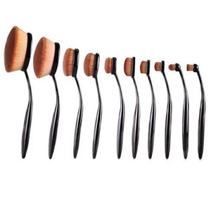 Marketplace - Beauty Experts Set Of 10 Oval Beauty Brushes By VistaShops